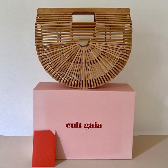 Cult Gaia Large Bamboo Ark Bag Natural Top Handle Bag - Picture 11 of 15